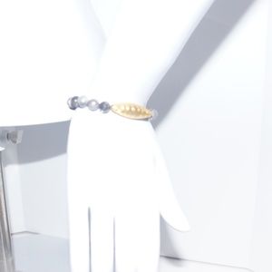 Oscar Stone Stretch Bracelet Gray